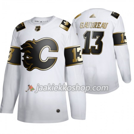 Miehille NHL Calgary Flames Pelipaita Johnny Gaudreau 13 Adidas 2019-20 Golden Edition Valkoinen Authentic